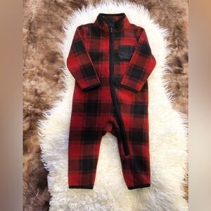 Plaid Red and Black Kids One Piece